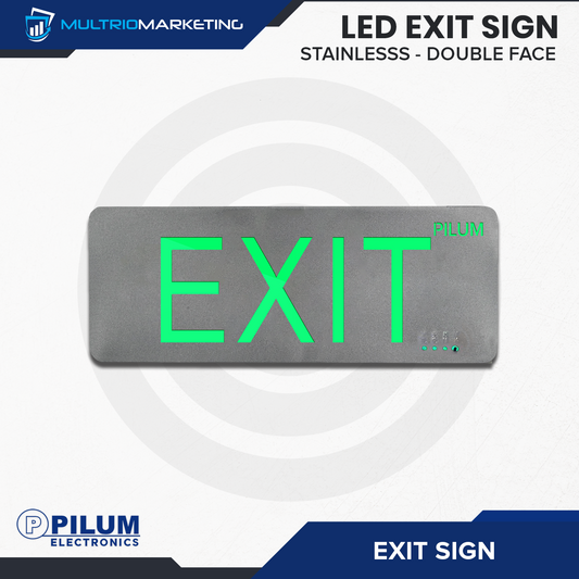 LED Exit Sign - Double Face - Stainless