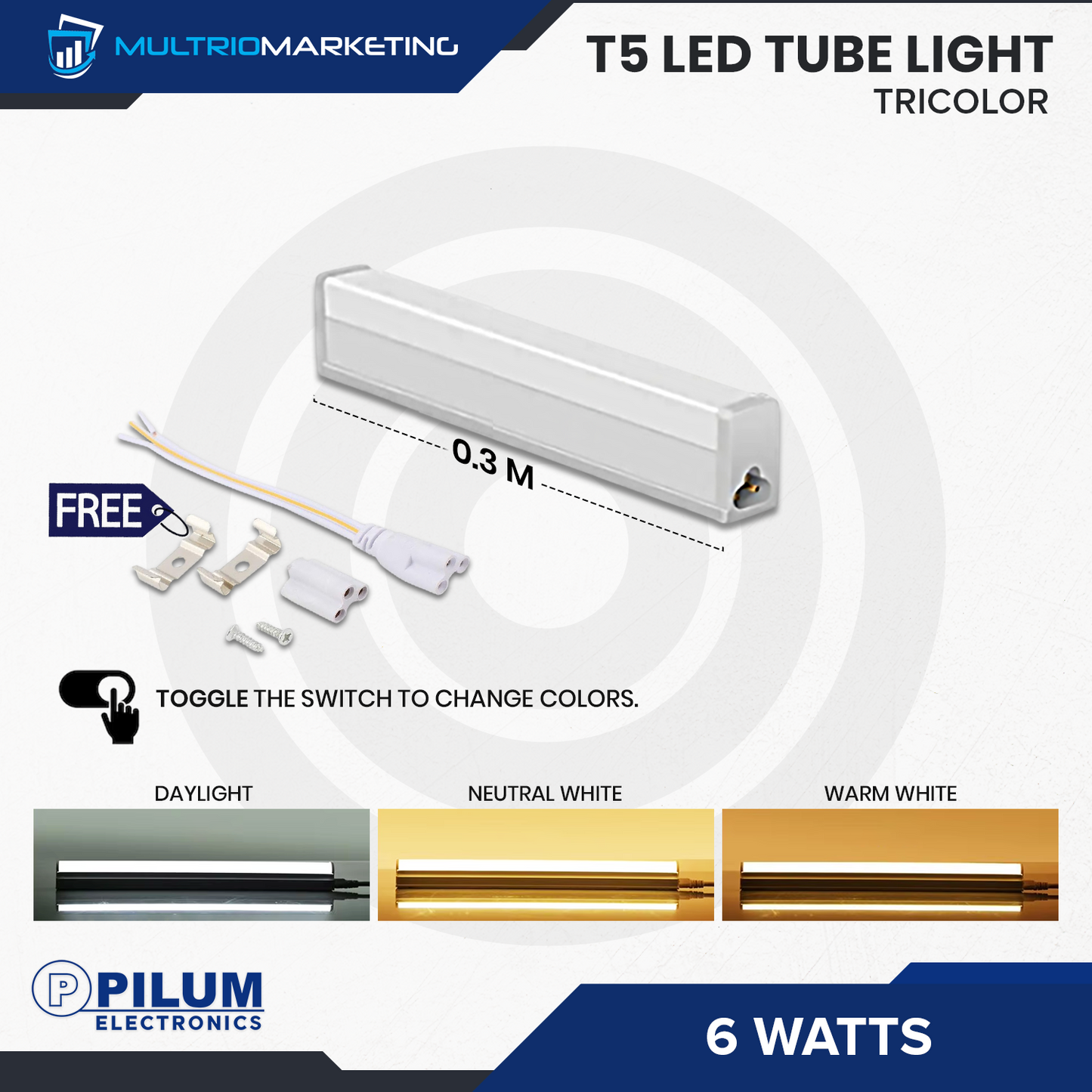 Tricolor T5 LED Tube Light