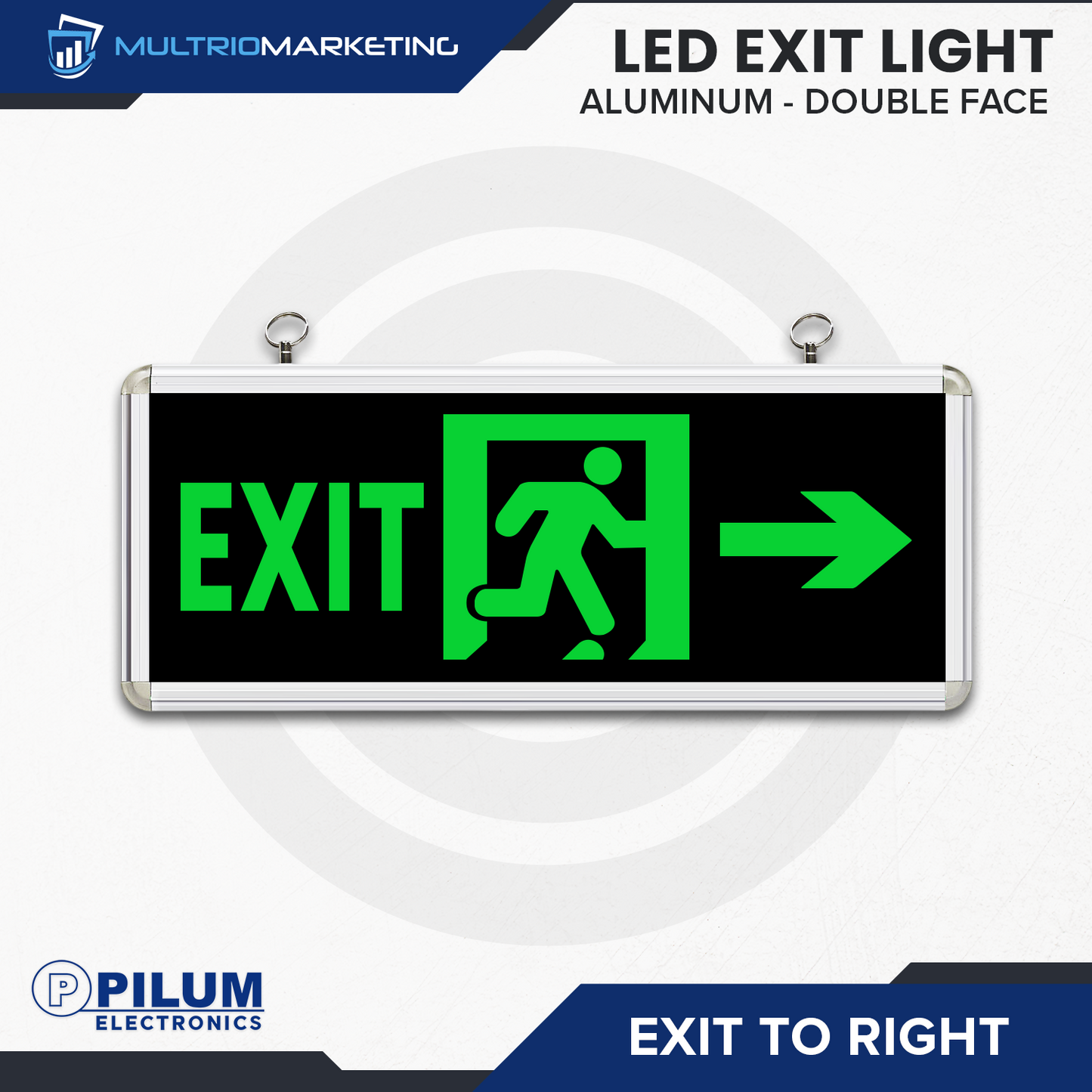 LED Exit Sign - Double Face - Aluminum
