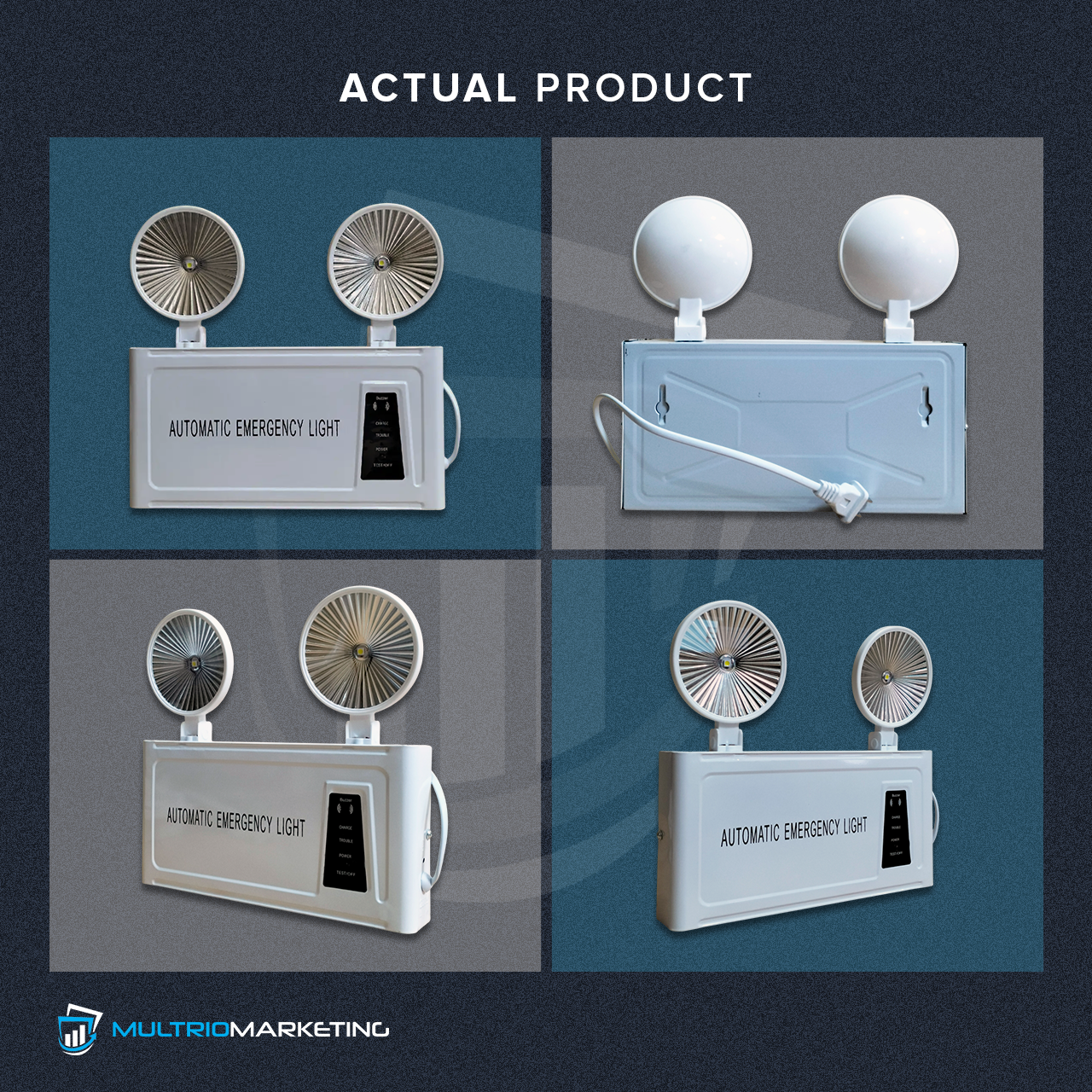 LED Emergency Light - Twin Head 3W - Flat Glass