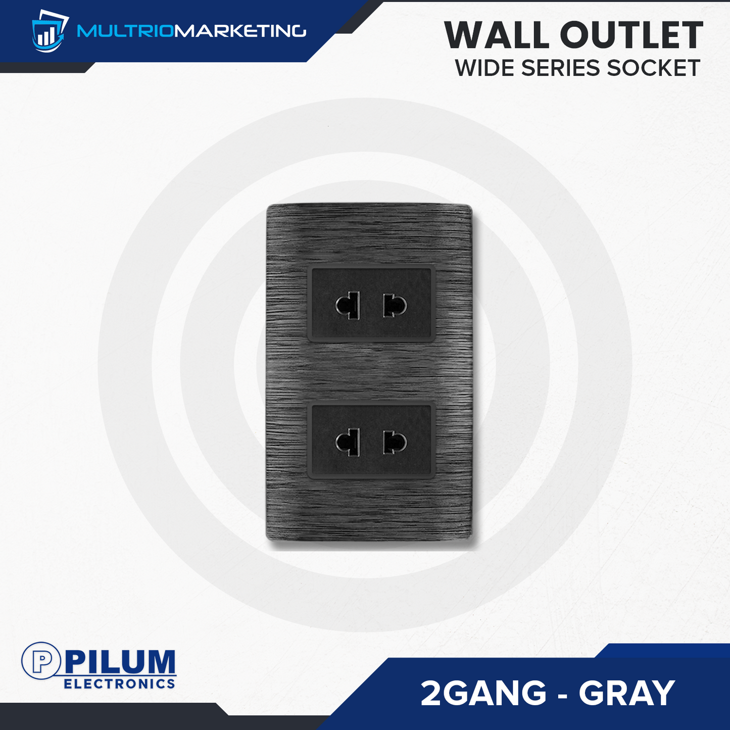 Wall Outlet - Wide Series Socket - Gray