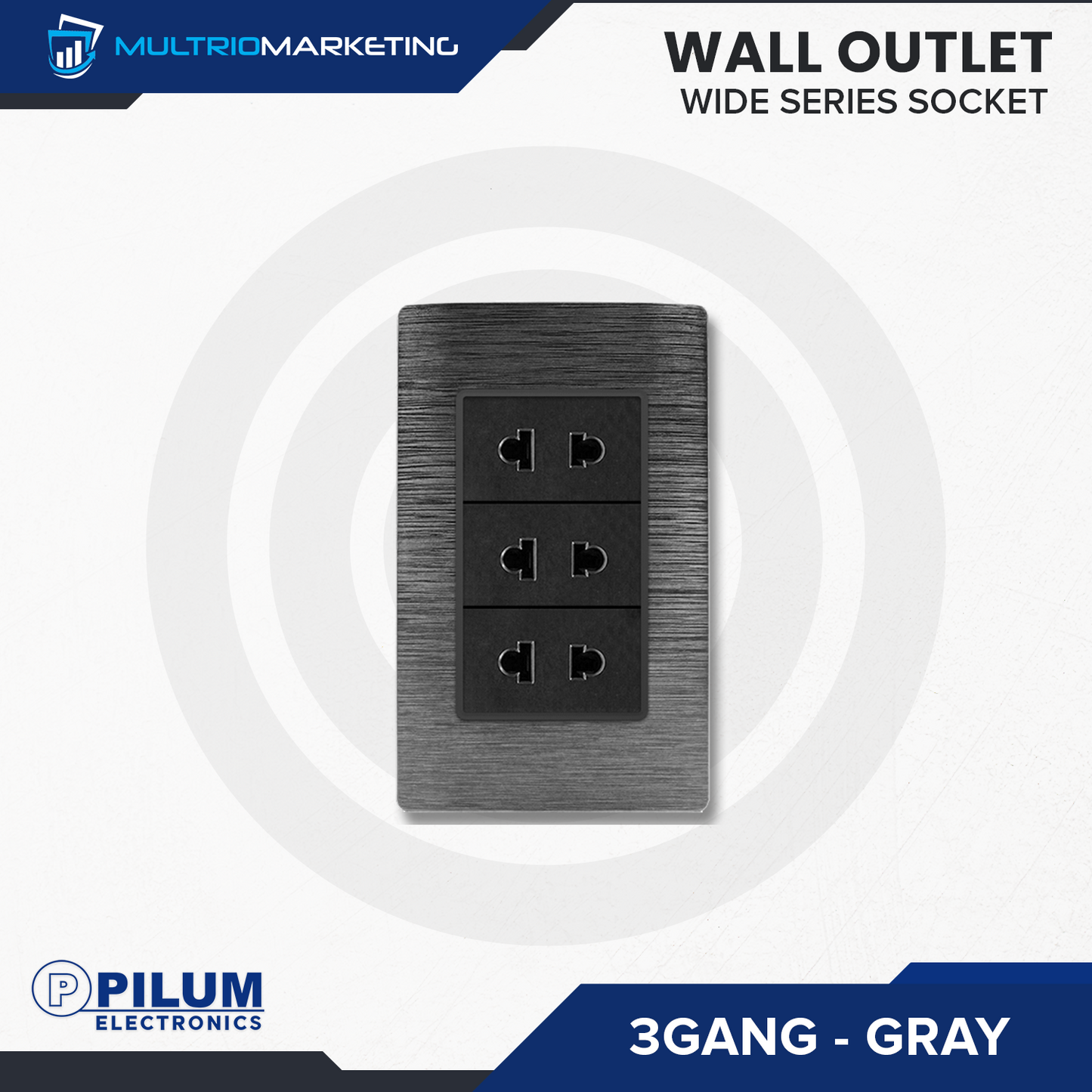 Wall Outlet - Wide Series Socket - Gray