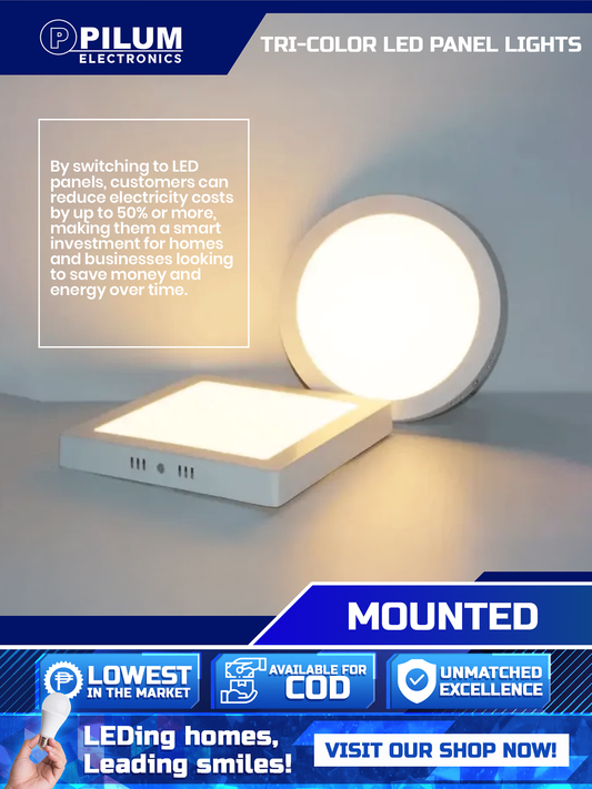 Tri-color Mounted 6- LED Panel Light