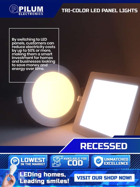 Tri-color Recessed - LED Panel Light