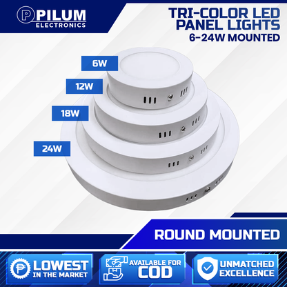Tri-color Mounted 6- LED Panel Light