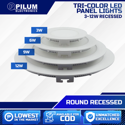 Tri-color Recessed - LED Panel Light