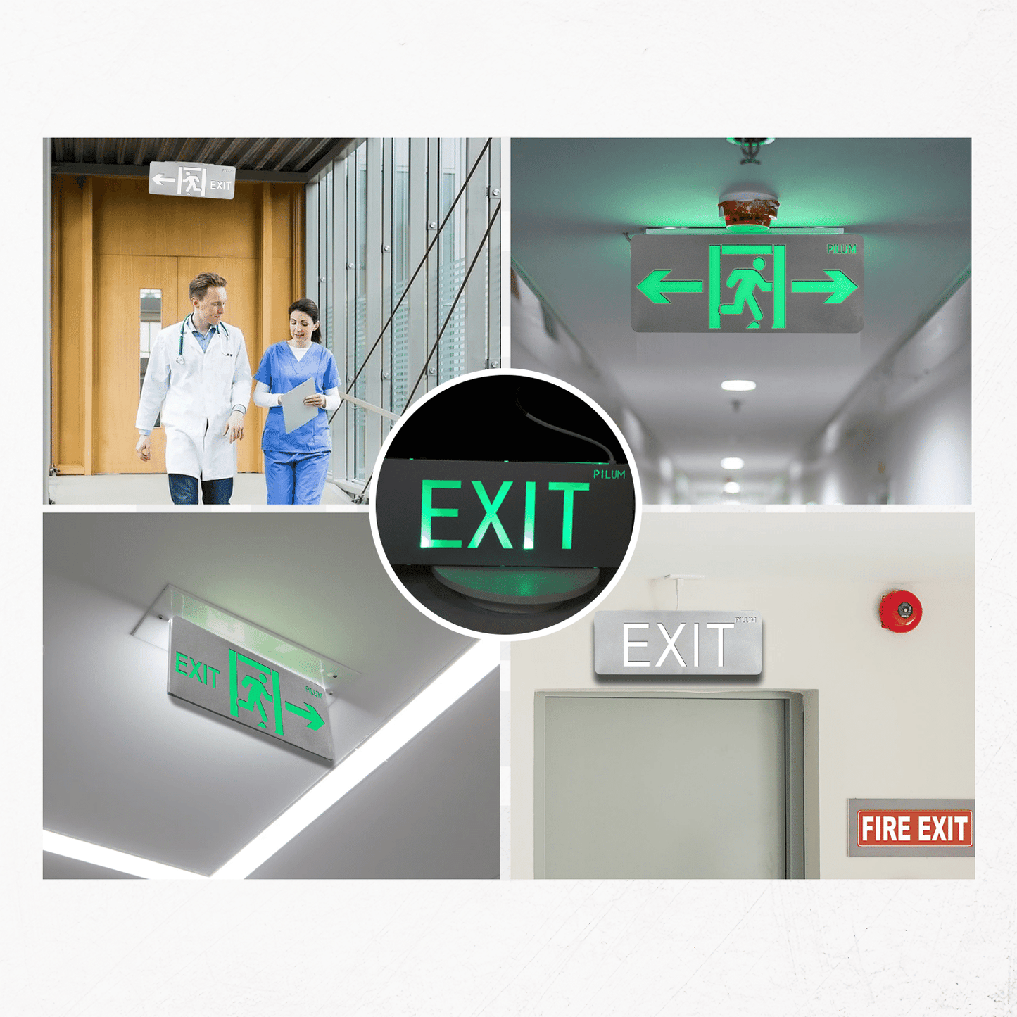 LED Exit Sign - Double Face - Stainless