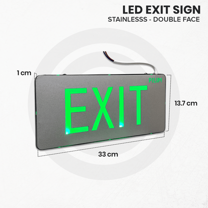 LED Exit Sign - Double Face - Stainless