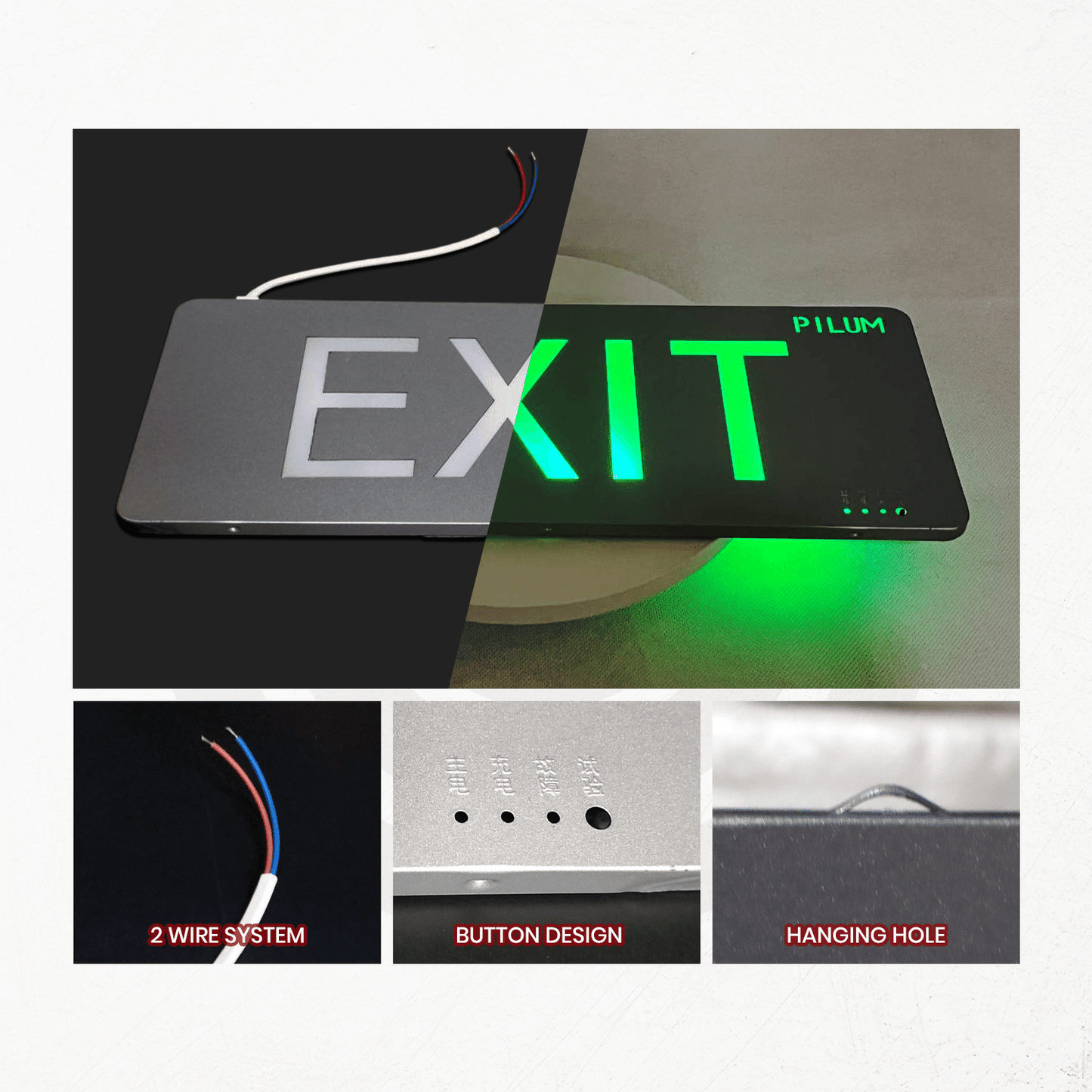 LED Exit Sign - Double Face - Stainless