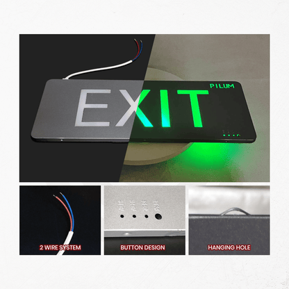 LED Exit Sign - Double Face - Stainless