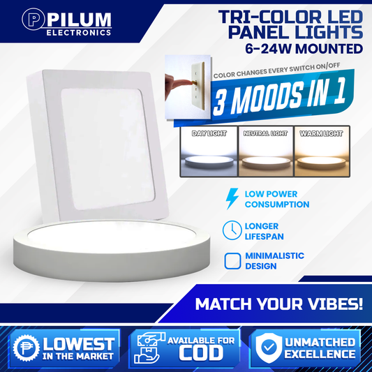 Tri-color Mounted 6- LED Panel Light