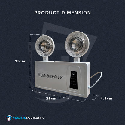 LED Emergency Light - Twin Head 3W - D Glass