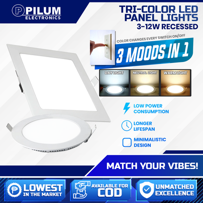 Tri-color Recessed - LED Panel Light