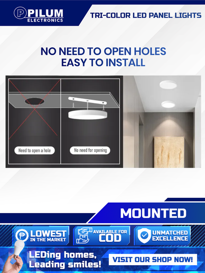 Tri-color Mounted 6- LED Panel Light