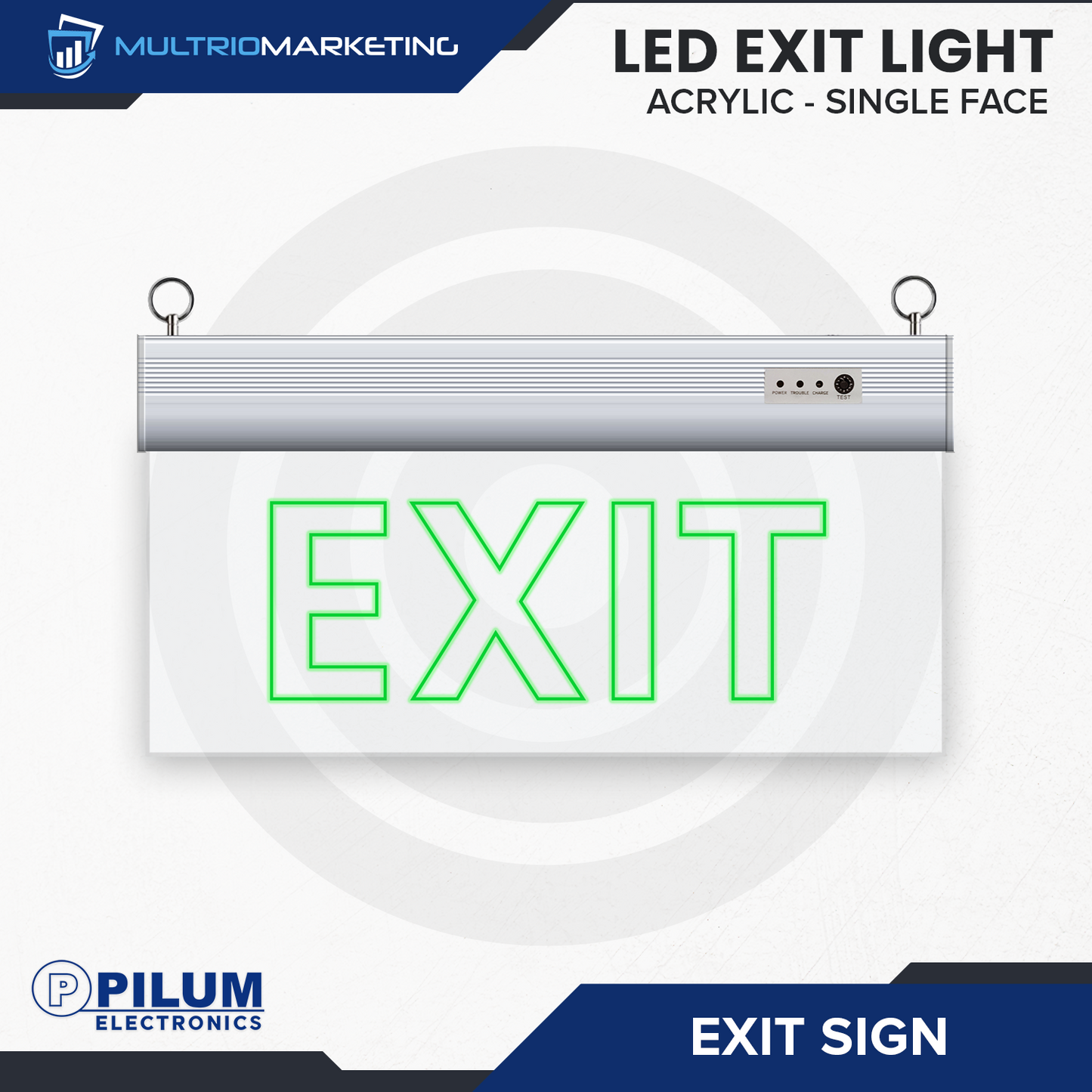 LED Exit Sign - Single Face - Acrylic