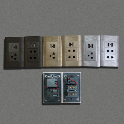 Wall Outlet - with USB Port - Silver