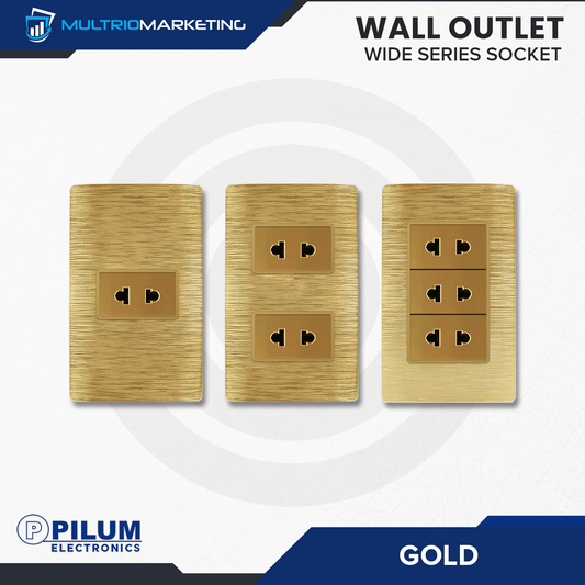 Wall Outlet - Wide Series Socket - Gold