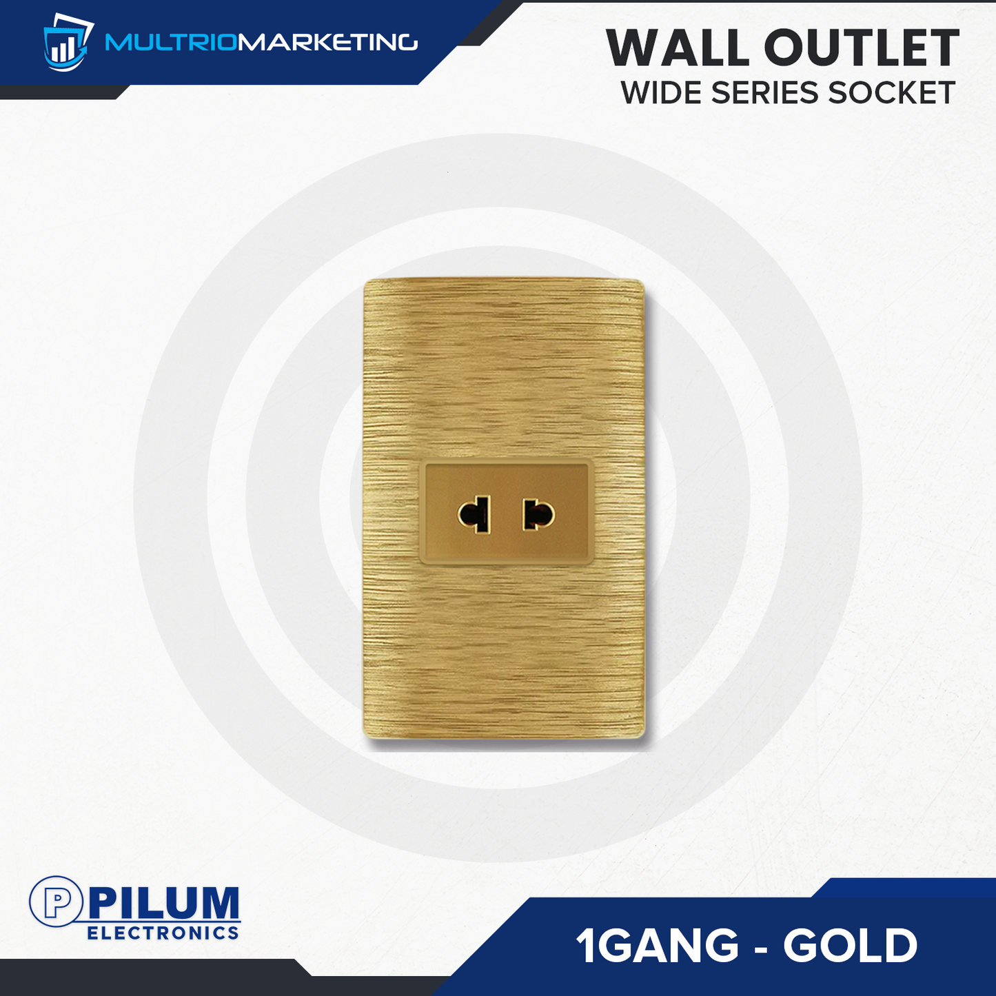 Wall Outlet - Wide Series Socket - Gold