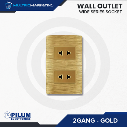 Wall Outlet - Wide Series Socket - Gold