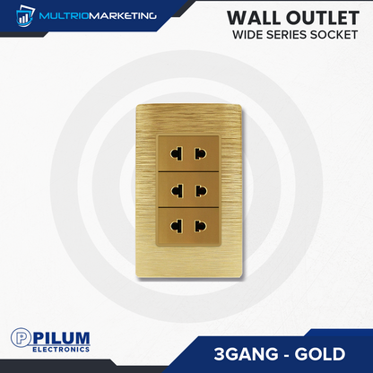 Wall Outlet - Wide Series Socket - Gold