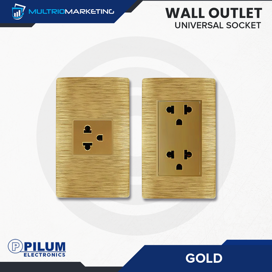 Wall Outlet - Universal Socket - Gold