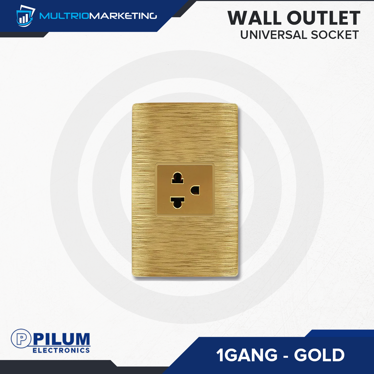 Wall Outlet - Universal Socket - Gold
