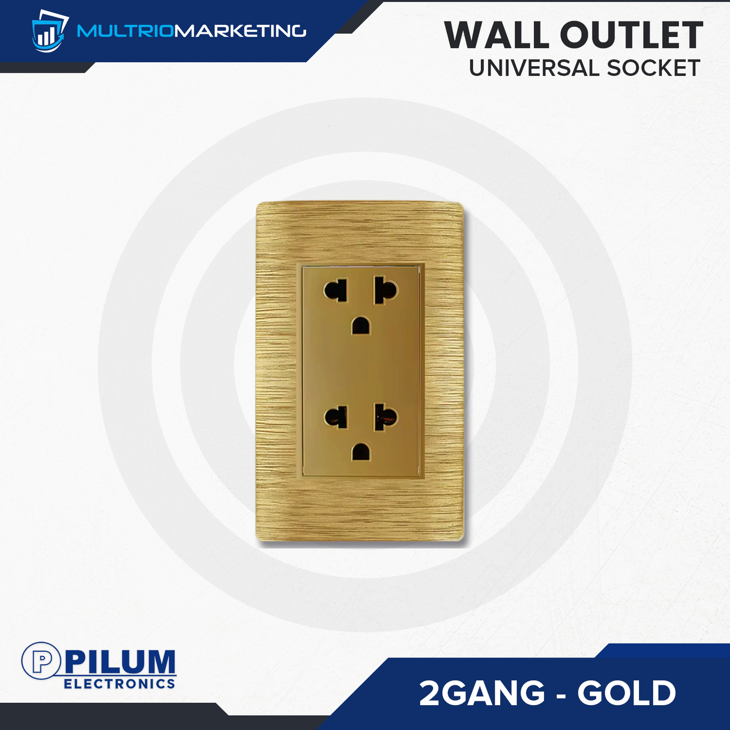 Wall Outlet - Universal Socket - Gold