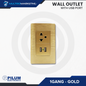 Wall Outlet - with USB Port - Gold
