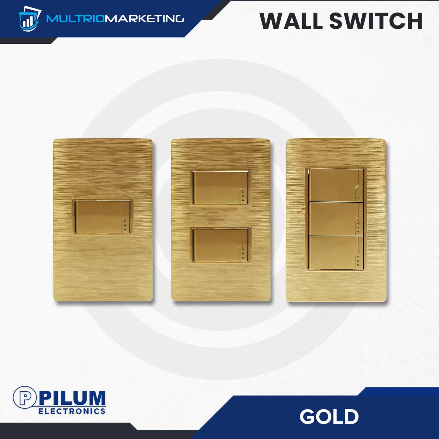 Wall Switch- One Way - Gold
