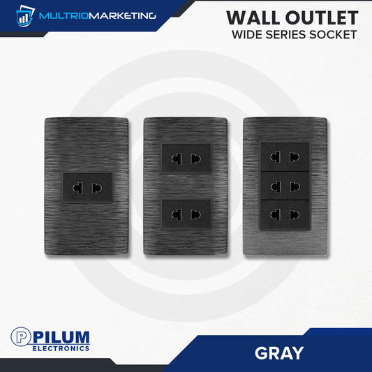 Wall Outlet - Wide Series Socket - Gray