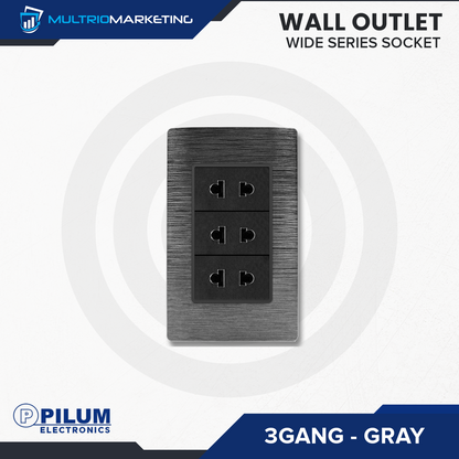 Wall Outlet - Wide Series Socket - Gray