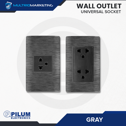 Wall Outlet - Universal Socket - Gray