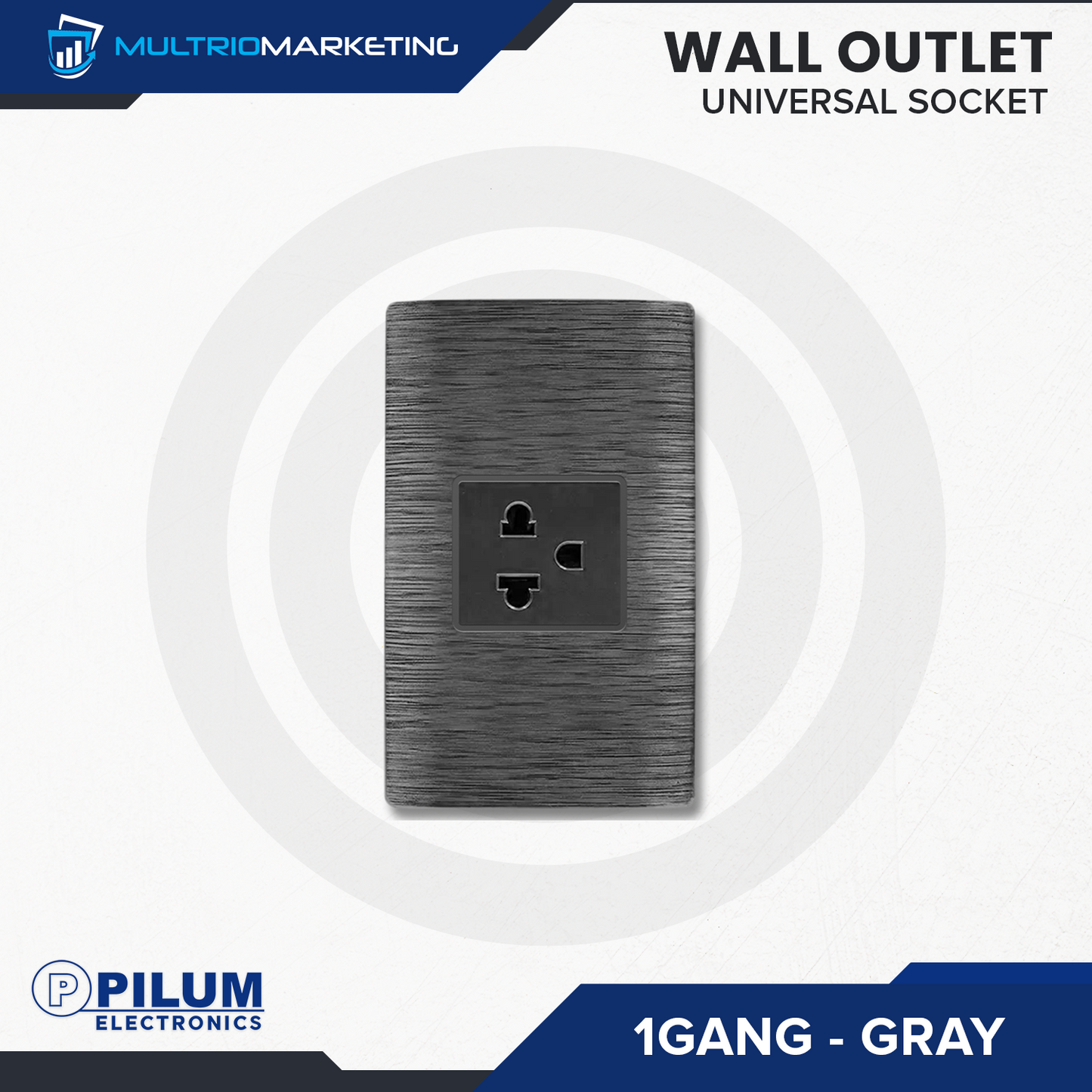 Wall Outlet - Universal Socket - Gray