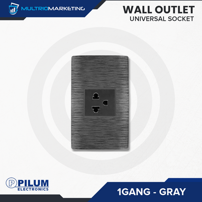Wall Outlet - Universal Socket - Gray