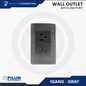 Wall Outlet - with USB Port - Gray
