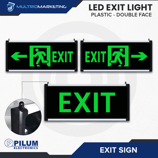 LED Exit Sign - Double Face - Plastic