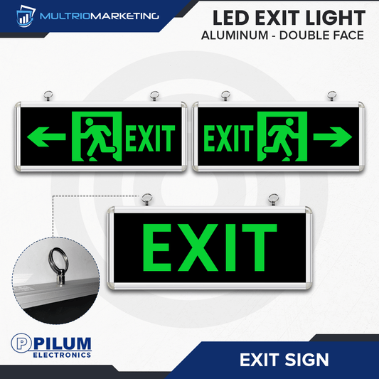 LED Exit Sign - Double Face - Aluminum