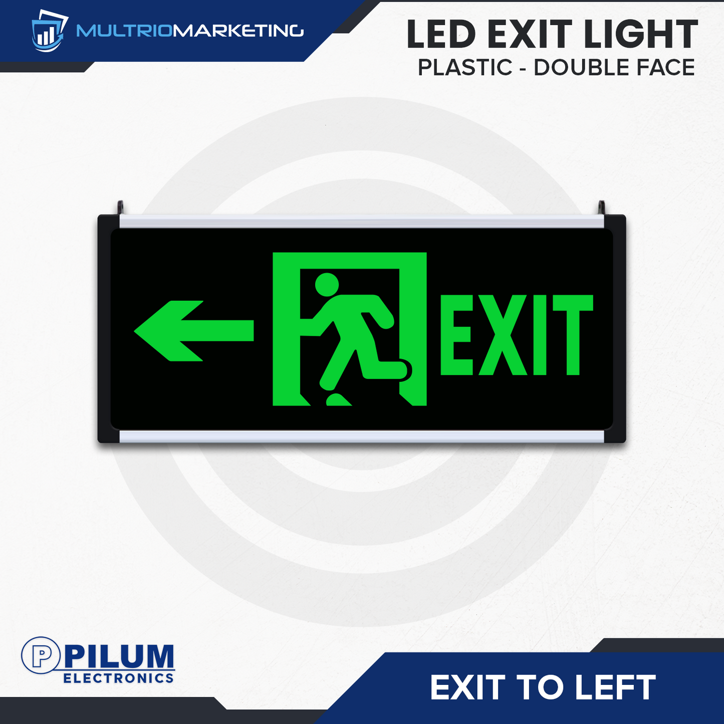 LED Exit Sign - Double Face - Plastic