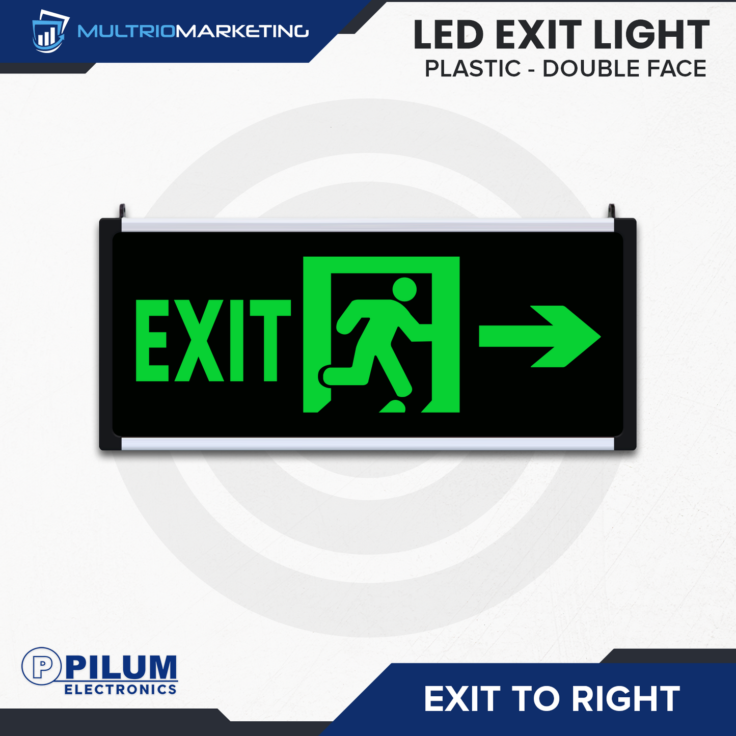 LED Exit Sign - Double Face - Plastic