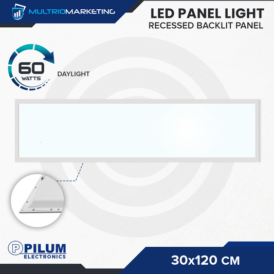 LED Panel Light - Recessed - 30x120cm