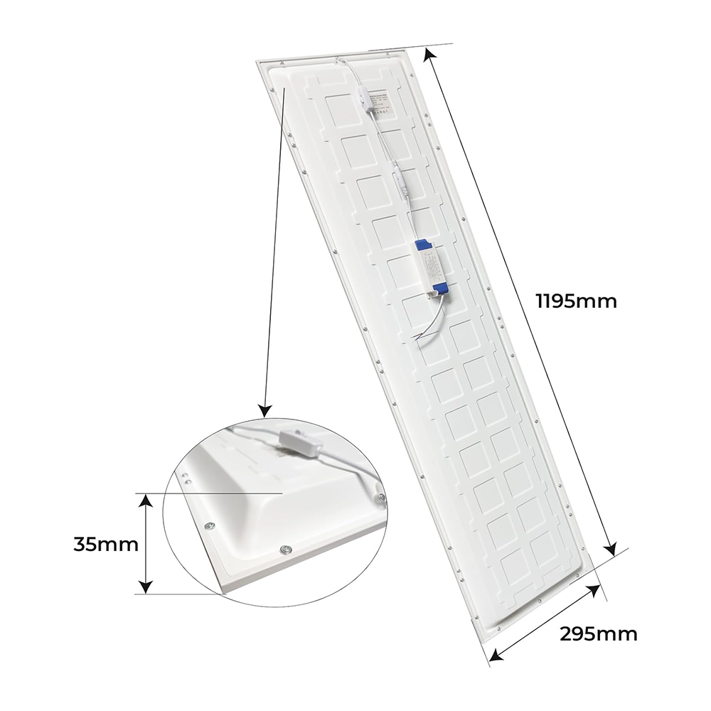 LED Panel Light - Recessed - 30x120cm
