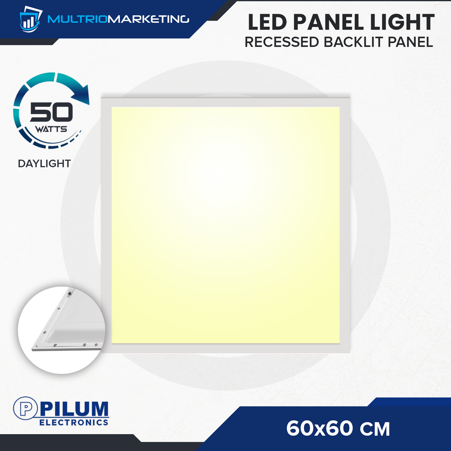 LED Panel Light - Recessed - 60x60cm