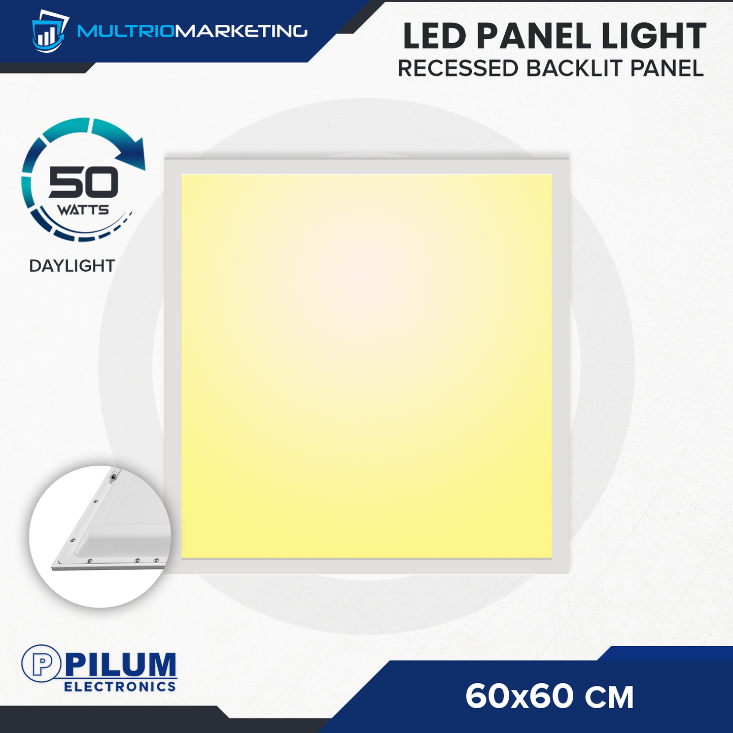 LED Panel Light - Recessed - 60x60cm