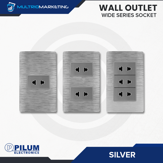 Wall Outlet - Wide Series Socket - Silver