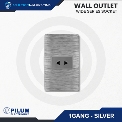 Wall Outlet - Wide Series Socket - Silver