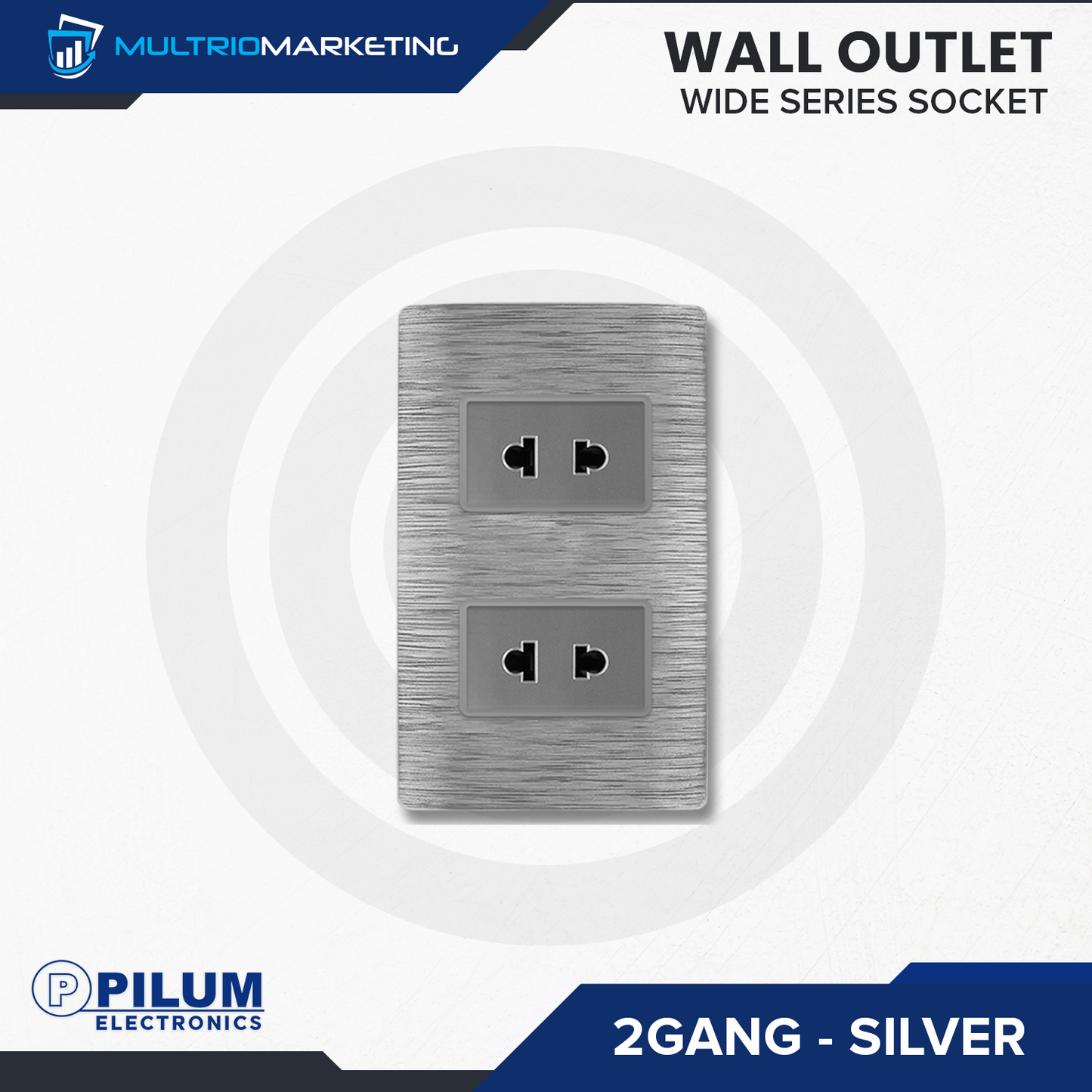 Wall Outlet - Wide Series Socket - Silver