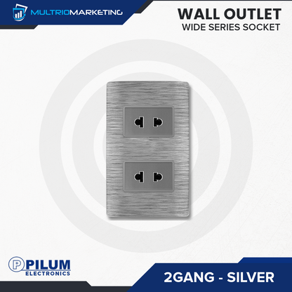 Wall Outlet - Wide Series Socket - Silver
