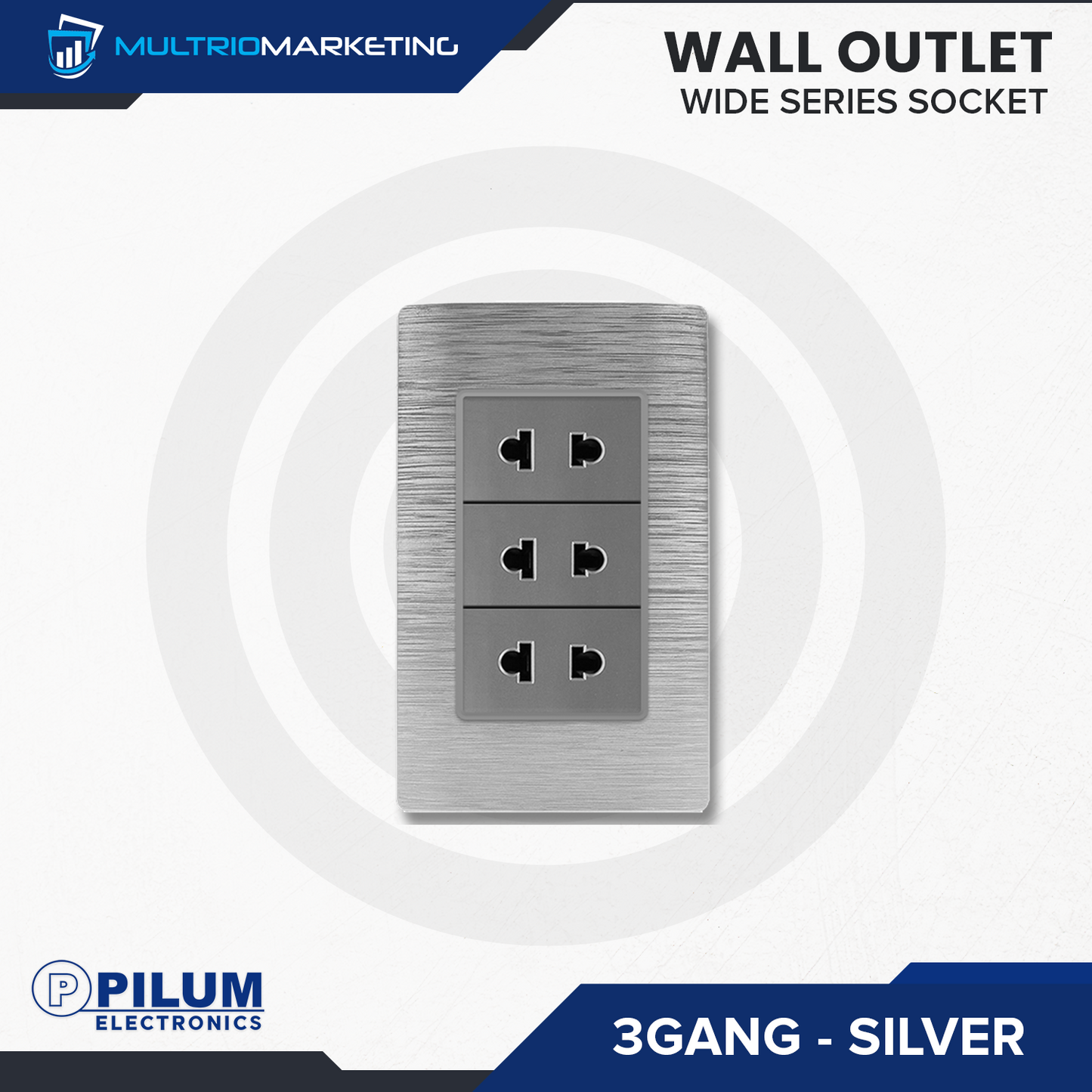 Wall Outlet - Wide Series Socket - Silver