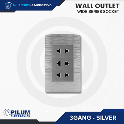 Wall Outlet - Wide Series Socket - Silver