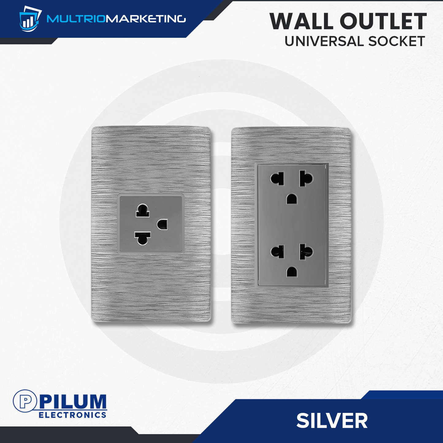 Wall Outlet - Universal Socket - Silver